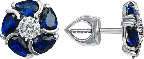 Изображение товара Серьги из белого золота Кристалл CN56100226773 (с фианитами)