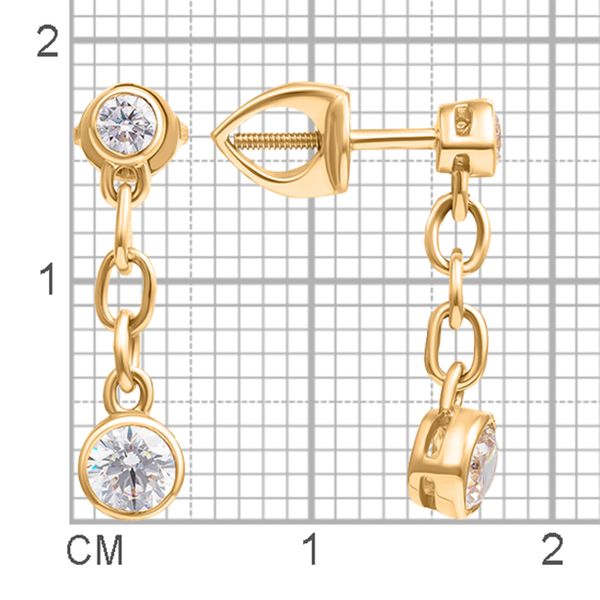 Изображение товара Серьги из розового золота Кристалл CP39100226773 (с фианитами)