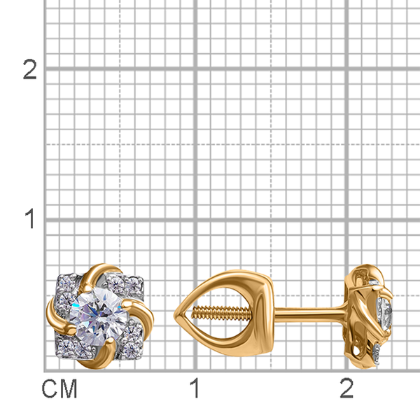 Изображение товара Серьги из розового золота Кристалл CP48200226773 (с фианитами)