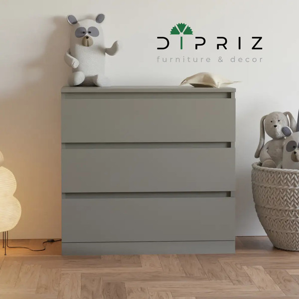 Изображение товара Комод Dipriz Марм 3 ящика / Д.20077.1 (серая шиншилла)