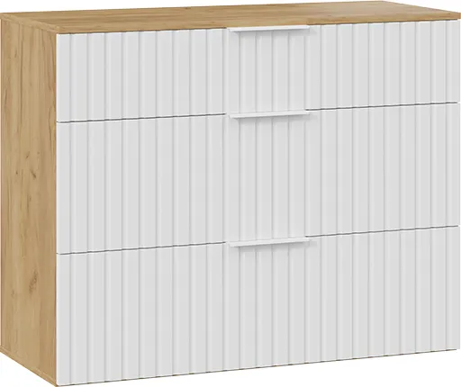 Изображение товара Секция в прихожую ТриЯ Хилтон №3 / 251047 (дуб крафт золотой/белый матовый)