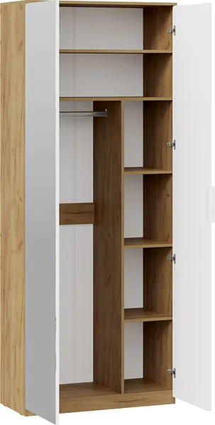 Изображение товара Секция в прихожую ТриЯ Хилтон №4 / 251067 (дуб крафт золотой/белый матовый)