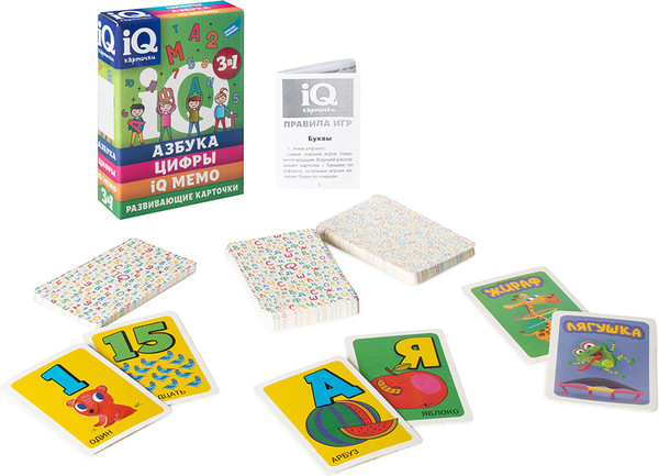 Изображение товара Развивающие карточки Dream Makers IQ-карточки. Азбука, Цифры, IQ Мемо / 2302C