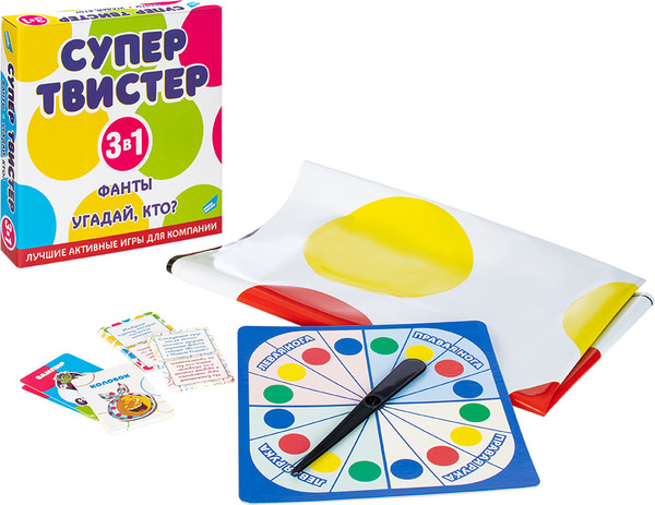 Изображение товара Набор игр Dream Makers Супертвистер 3в1. Твистер. Фанты. Угадай, кто? / 2314C