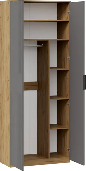 Изображение товара Секция в прихожую ТриЯ Хилтон №5 / 251070 (дуб крафт золотой/графит матовый)