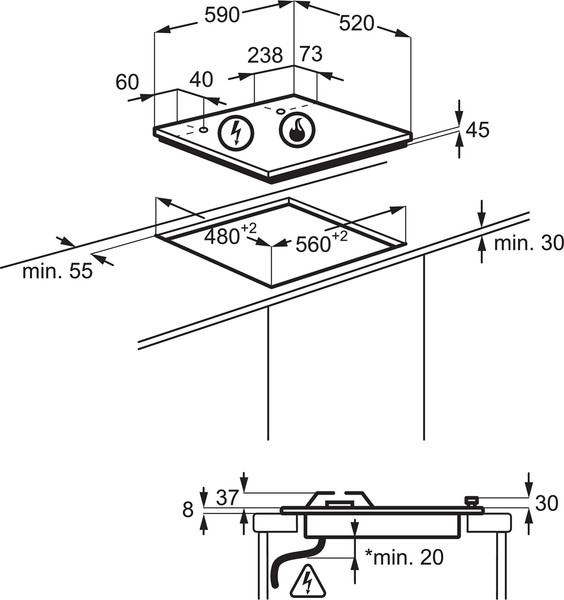 Изображение товара Газовая варочная панель Electrolux KGG64362S