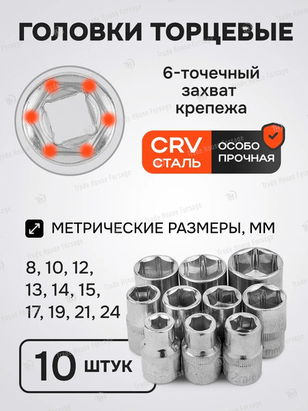 Изображение товара Набор головок слесарных Sigmatool 4123 (61 275)