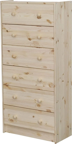 Изображение товара Комод Dipriz Раст 6 ящиков высокий с перегородками / Д.20060.7 (без отделки)