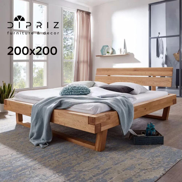 Изображение товара Двуспальная кровать Dipriz BE-0592 200-200 / Д.83171.1 (дуб масло)
