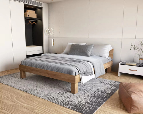 Изображение товара Двуспальная кровать Dipriz Buona Vita 180х200 / Д.83140.1 (дуб/лак УФ)