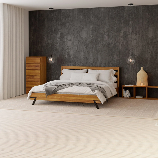 Изображение товара Двуспальная кровать Dipriz Flevers 160 / Д.83179.1 (/дуб/c элементами металла/натур с настилом)