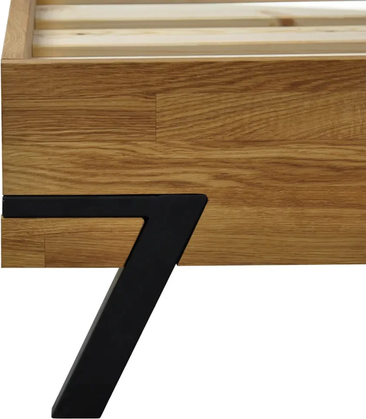 Изображение товара Двуспальная кровать Dipriz Flevers 160 / Д.83179.1 (/дуб/c элементами металла/натур с настилом)