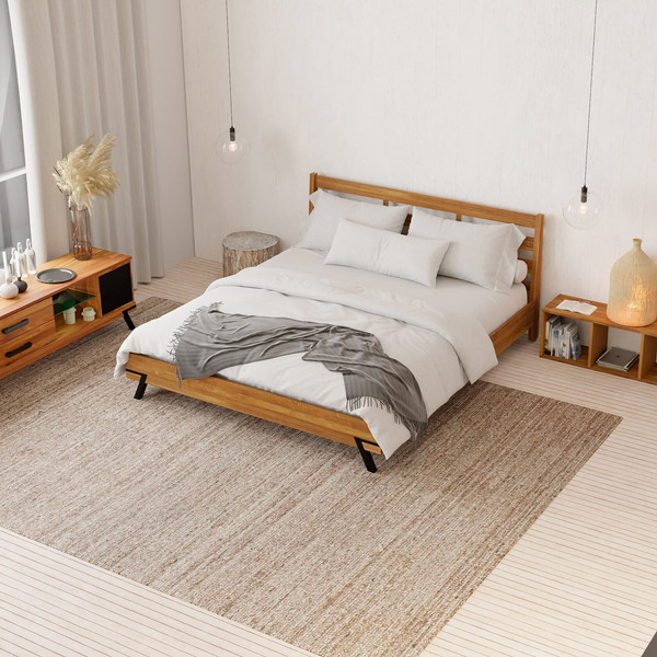 Изображение товара Двуспальная кровать Dipriz Flevers 160 / Д.83179.1 (/дуб/c элементами металла/натур с настилом)