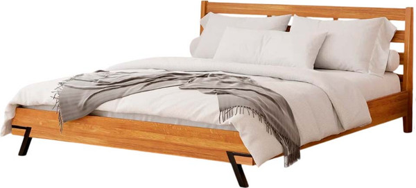 Изображение товара Двуспальная кровать Dipriz Flevers 180 / Д.83180.1 (дуб/c элементами металла/натур с настилом)