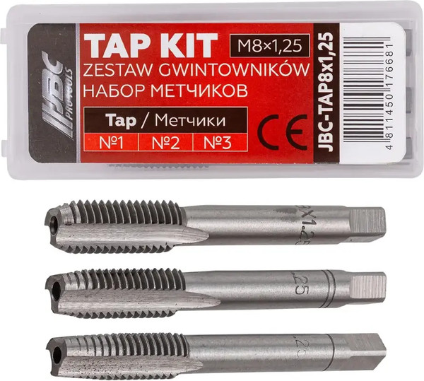 Изображение товара Набор метчиков JBC 64885 / JBC-TAP8x1.25 (3шт)