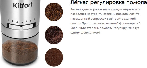 Изображение товара Кофемолка Kitfort КТ-7537