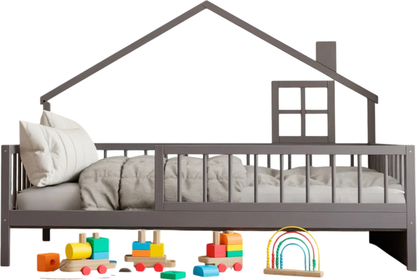 Изображение товара Односпальная кровать детская Dipriz Loki 90х200 / Д.80065.1 (серый)