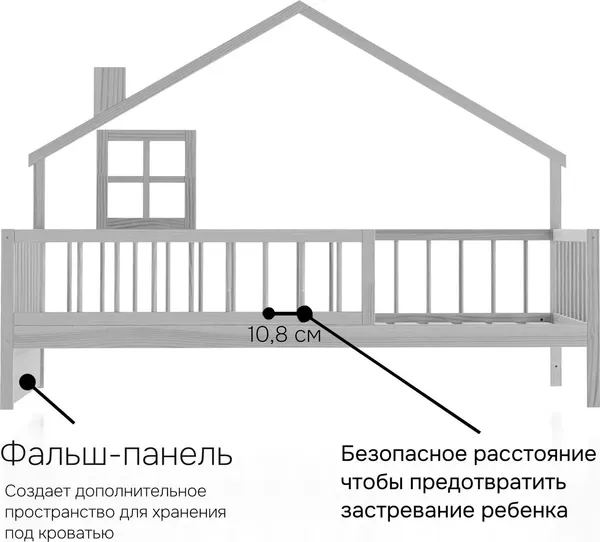 Изображение товара Односпальная кровать детская Dipriz Loki 90х200 / Д.80065.1 (серый)