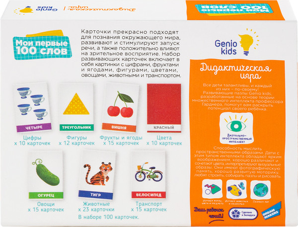 Изображение товара Развивающие карточки Genio Kids Мои первые 100 слов / 2306C