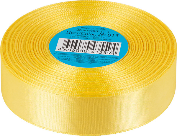 Изображение товара Лента декоративная Фирма Гамма 25мм (1") 33м №015 (желтый)