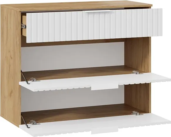 Изображение товара Секция в прихожую ТриЯ Хилтон №10 / 251079 (дуб крафт золотой/белый матовый)