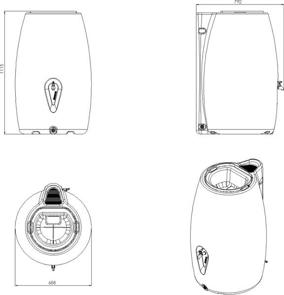 Изображение товара Бак пластиковый ЭкоПром Country (300л, слоновая кость)
