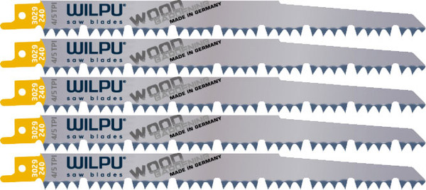Изображение товара Набор пильных полотен Wilpu 3029/240 240x19x1.27мм 4/5 tpi / 1252400005 (5шт)