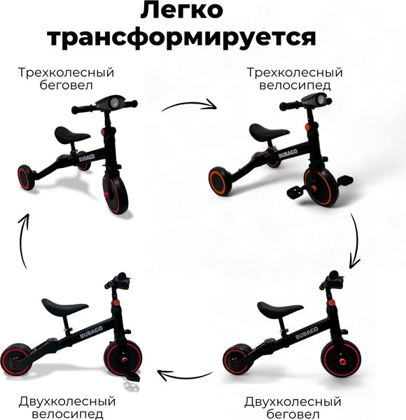 Изображение товара Трехколесный велосипед Bubago Split S-157-1 (красный)