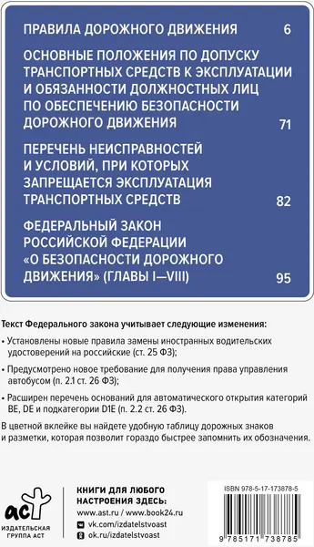 Изображение товара Книга АСТ ПДД и Федеральный закон "О безопасности дорожного движения" (9785171738785 )