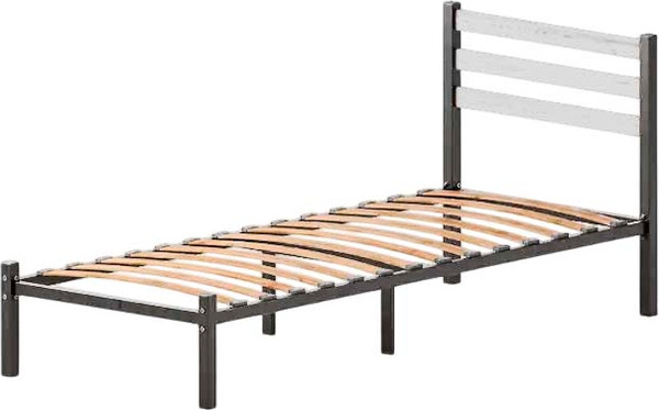 Изображение товара Односпальная кровать Домаклево Сталь 80x200 (черный/белый)