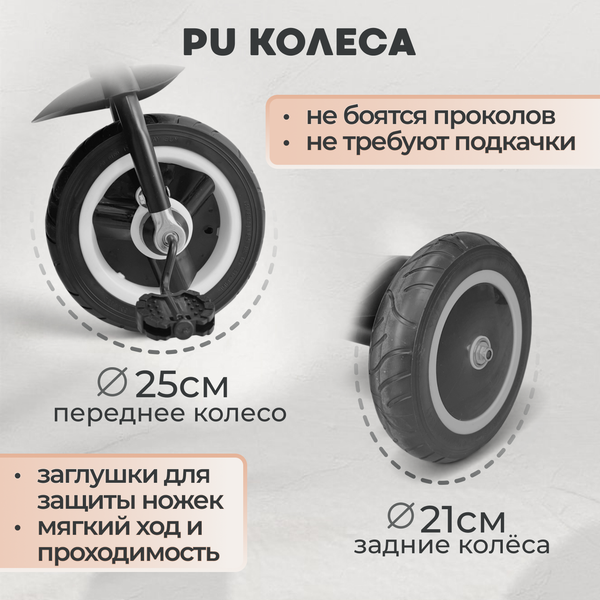 Изображение товара Трехколесный велосипед с ручкой Bubago Dragon / BG 161-2 (черный/красный)