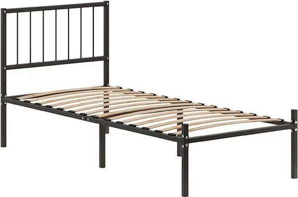 Изображение товара Односпальная кровать Домаклево Металика В4 80x200 (черный)