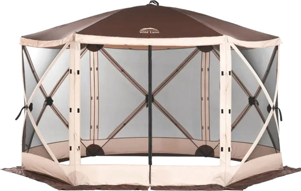 Изображение товара Туристический шатер Wild Land Hub screen house 600 / 920003-0004-0024.SET (коричнево-бежевый, со стенками)