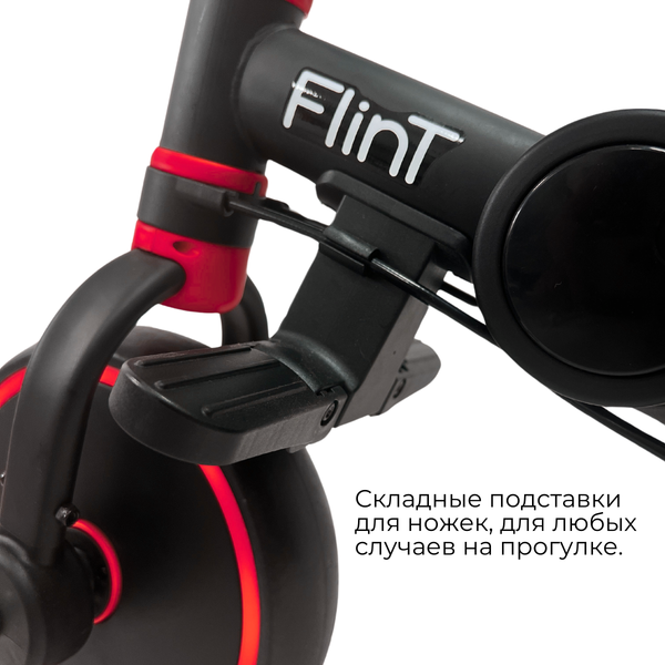 Изображение товара Трехколесный велосипед с ручкой Bubago Flint / BG-FPY-109-9 (черный/красный)
