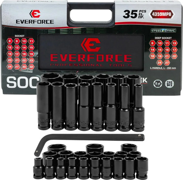 Изображение товара Набор головок слесарных Everforce EF-4359MPB (62296)