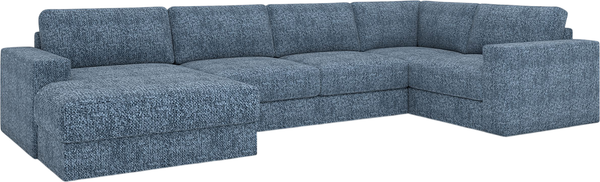 Изображение товара Диван П-образный Rivalli Дискавери + оттоманка левая + угловая секция + кресло секц. (Katrin azure)