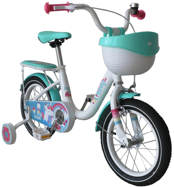 Изображение товара Детский велосипед Tech Team Melody 14 / NN013859 (морская/волна/бирюзовый, разобранный, в коробке)