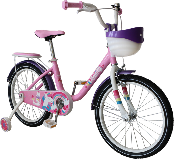 Изображение товара Детский велосипед Tech Team Melody 14 / NN013857 (розовый/фиолетовый, разобранный, в коробке)