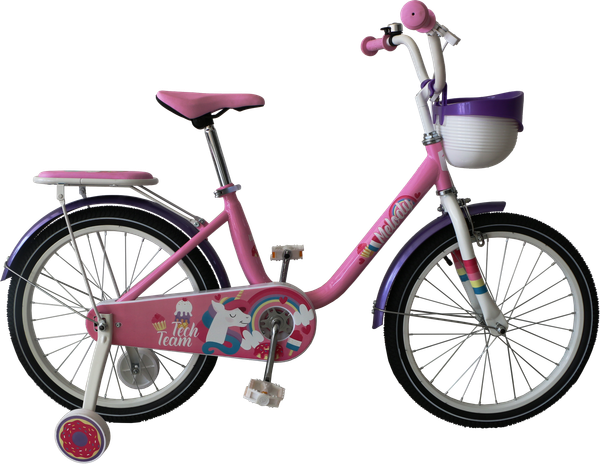 Изображение товара Детский велосипед Tech Team Melody 14 / NN013857 (розовый/фиолетовый, разобранный, в коробке)