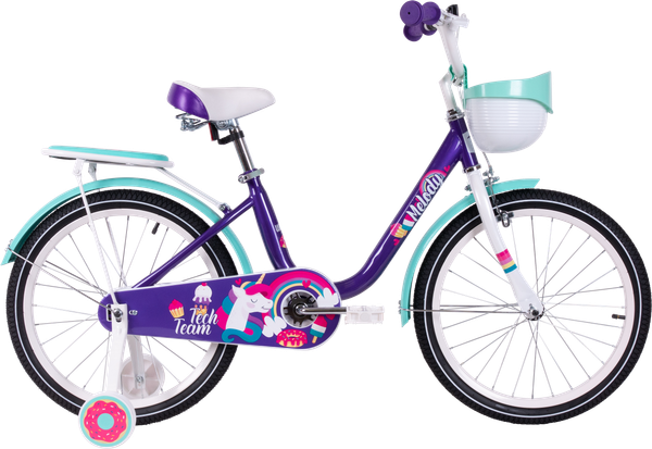 Изображение товара Детский велосипед Tech Team Melody 20 / NN013870 (фиолетовый/бирюзовый, разобранный, в коробке)