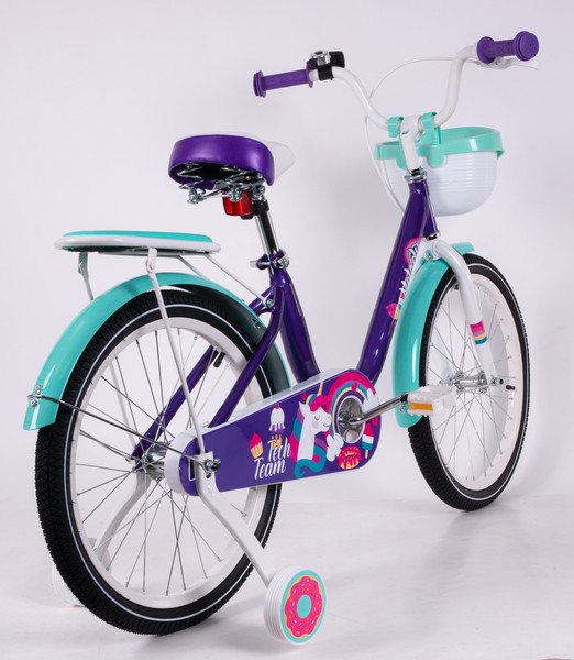 Изображение товара Детский велосипед Tech Team Melody 20 / NN013870 (фиолетовый/бирюзовый, разобранный, в коробке)