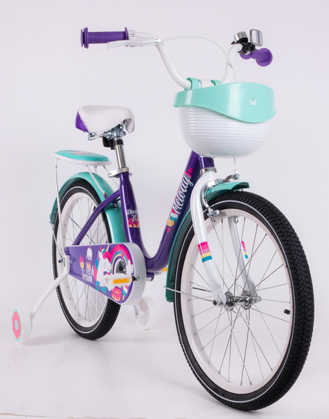 Изображение товара Детский велосипед Tech Team Melody 20 / NN013870 (фиолетовый/бирюзовый, разобранный, в коробке)