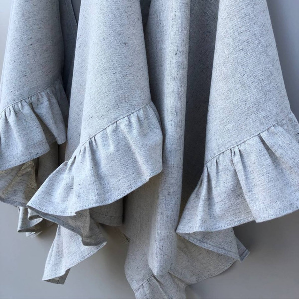 Изображение товара Набор полотенец ОМурМебель Хозяйственные с рюшами 45x70см (3шт, серый)