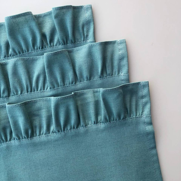 Изображение товара Набор полотенец ОМурМебель Хозяйственные с рюшами 45x70см (3шт, синий)