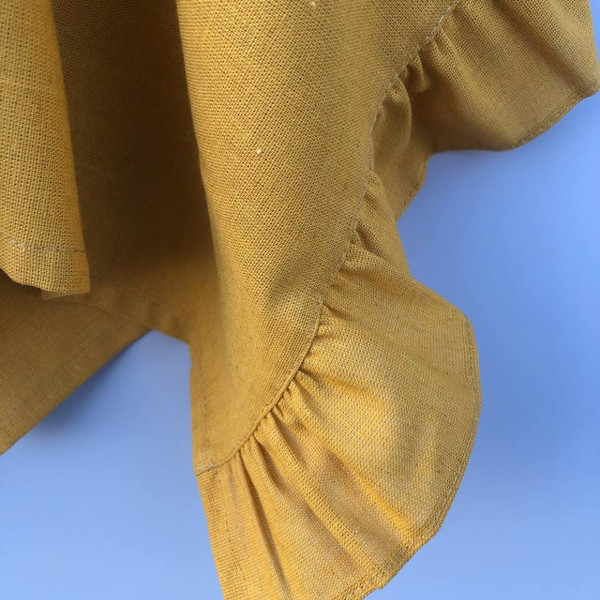 Изображение товара Набор полотенец ОМурМебель Хозяйственные с рюшами 45x70см (3шт, горчичный)