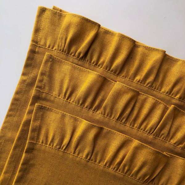 Изображение товара Набор полотенец ОМурМебель Хозяйственные с рюшами 45x70см (3шт, горчичный)