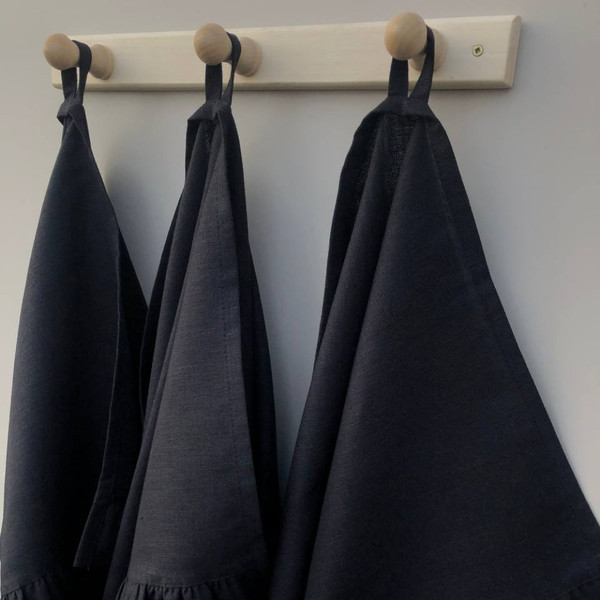 Изображение товара Набор полотенец ОМурМебель Хозяйственные с рюшами 45x70см (3шт, черный)