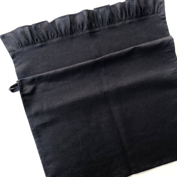 Изображение товара Набор полотенец ОМурМебель Хозяйственные с рюшами 45x70см (3шт, черный)