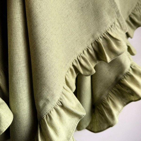 Изображение товара Набор полотенец ОМурМебель Хозяйственные с рюшами 45x70см (3шт, зеленый)