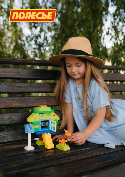 Изображение товара Конструктор Полесье Макси Три кота. Коржик и домик на дереве / 77216 (26эл)